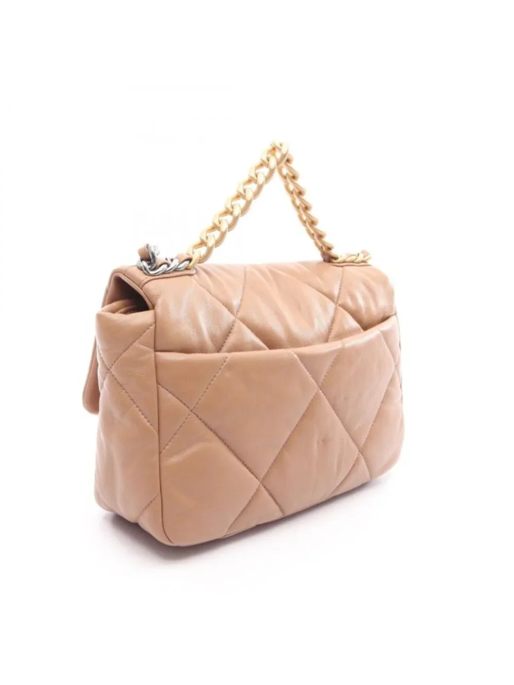 Chanel Shoulder Bag 19 Dizeneuf Quilted 2-Way Camel Lambskin 19 Chain